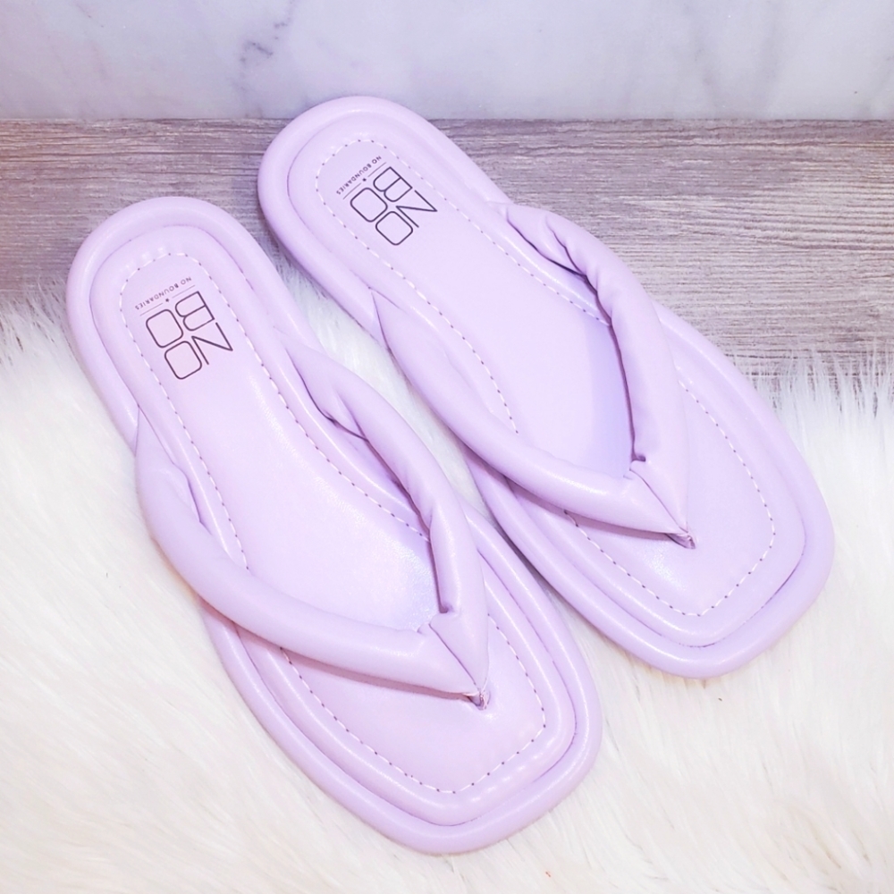 ♥️ 4 for $25 ♥️ #525 Women's Purple Puffy Thong Flip Flop Flats Sandals Foam 8